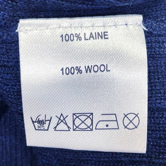 BENSIMON Navy Wool Ribbed Fitted Crew Neck Sweater XS - Picture 5 of 5